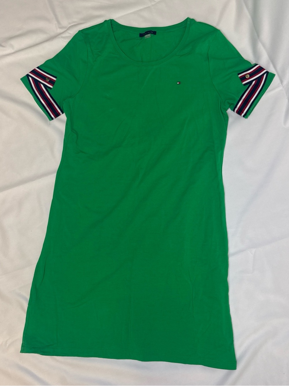 Tommy Hilfiger Bright Green Tee with Navy Logo Tag